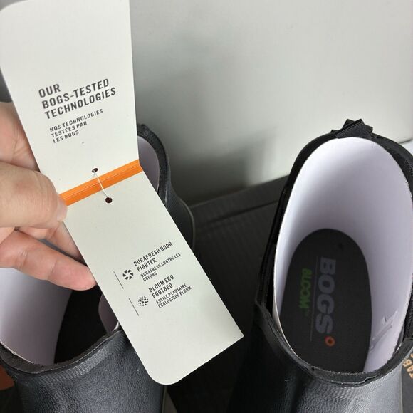 BOGS Mens Digger Slip On Work Boots US 13 EU 46 Black Round Toe Waterproof NIB - Picture 9 of 10